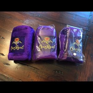 3 Crown Royal golf club head covers